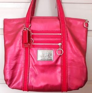 COACH POPPY GLAM FUCHSIA SHOULDER TOTE